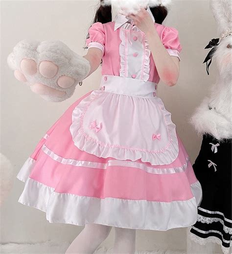 maid costume pink